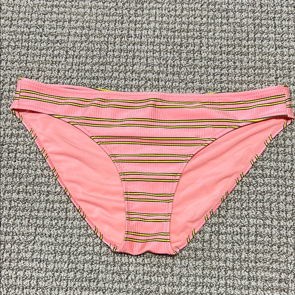 Aerie Pink Striped Shine Ribbed Bikini Bottom